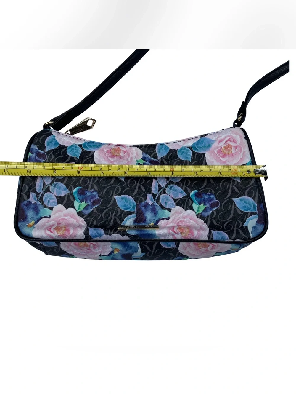 Rampage Floral Shoulder Bag Black Boho 90s Retro Purse Compact